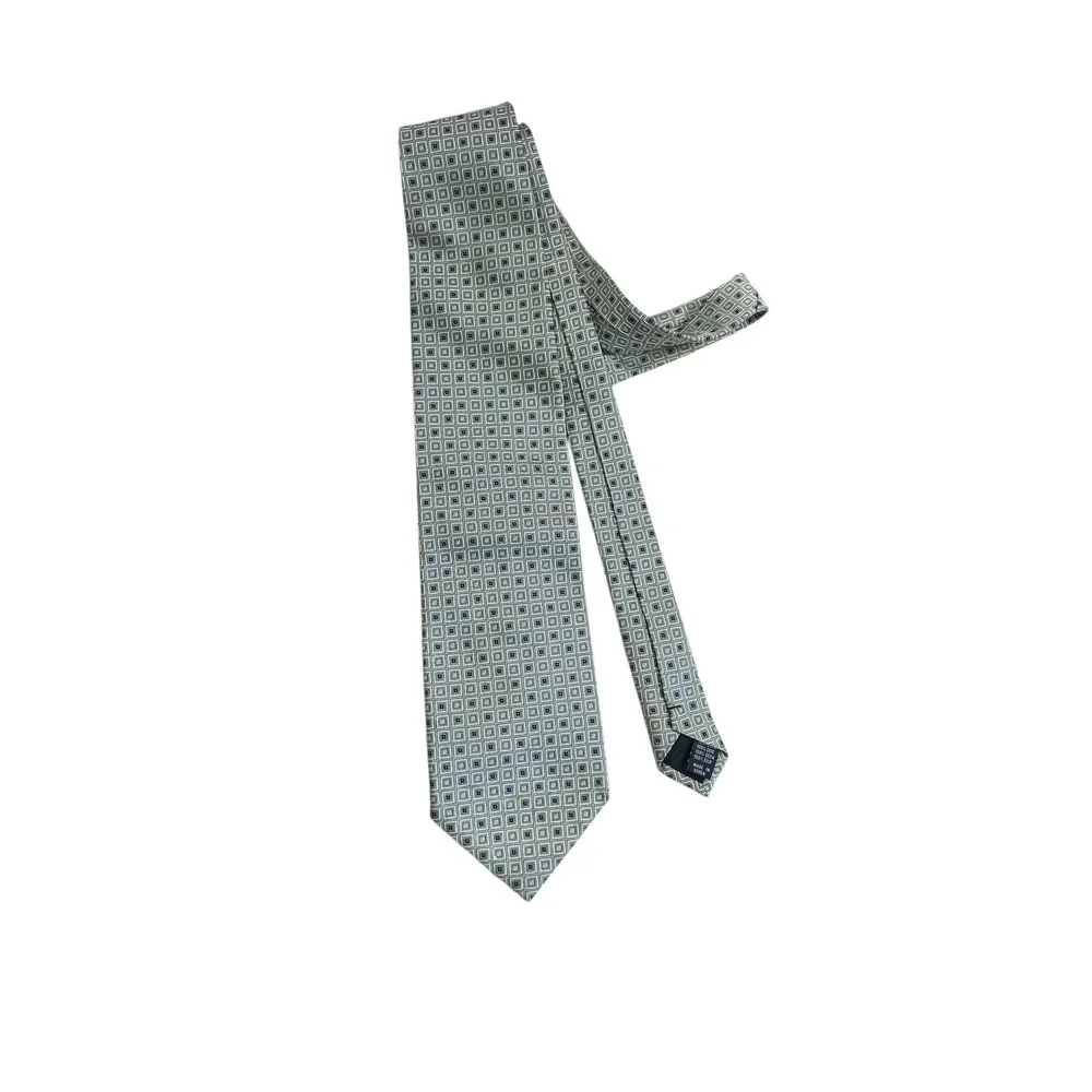 Bergamo New York‎ Silk Tie Geometric Pattern Necktie Handmade Men